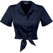 Lena hoschek tie cropped blouse - Košulje - kratke - 
