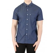 Levi's Men's Short Sleeved Pocket Shirt, Blue - Shoes - $59.95 