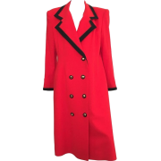Lilli Ann Red Wool Coat 1980s - Jacket - coats - $250.00 