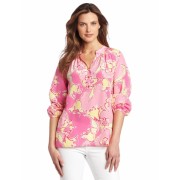 Lilly Pulitzer Women's Elsa Pintucks Shirt Pink Day Lilly - Košulje - kratke - $158.00  ~ 1.003,71kn