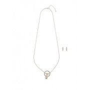 Linked Ring Necklace with Earrings - Earrings - $5.99 