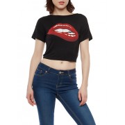 Lips Graphic Tie Back Top - Camiseta sem manga - $12.97  ~ 11.14€