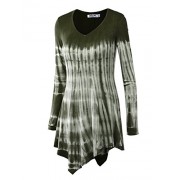 Lock and Love LL Womens Long Sleeve Handkerchief Hem Tie Dye/Ombre Tunics - Made In USA - Košulje - kratke - $28.50  ~ 181,05kn