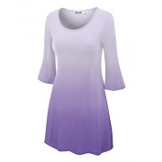 Lock and Love LL Womens Round Neck 3/4 Bell Sleeves Ombre Tunic Top - Made in USA - Košulje - kratke - $22.79  ~ 144,78kn