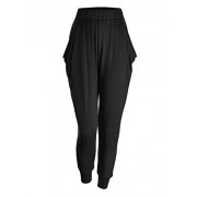 Lock and Love LL Womens Solid Color Fitness Yoga Harem Pants with Pockets - Made in USA - Pants - $28.50 