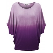 Lock and Love LL Womens Solid/Ombre Scoop Neck Half Sleeve Batwing Dolman Top - Made In USA - Košulje - kratke - $22.79  ~ 144,78kn