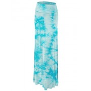 Lock and Love LL Womens Tie Dye Fold Over Maxi Skirt - Made in USA - Skirts - $25.64 