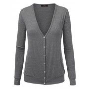Lock and Love LL Womens V Neck Long Sleeve Button Down Classic Cardigan - Cardigan - $28.50  ~ 24.48€