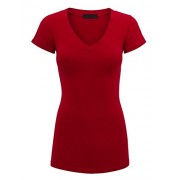 Lock and Love Womens Basic Fitted Short Sleeve V-Neck T Shirt - Košulje - kratke - $15.64  ~ 99,35kn