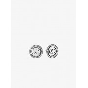 Logo Button Silver-Tone Earrings - Brincos - $85.00  ~ 73.01€