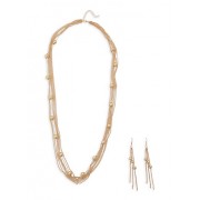 Long Layered Necklace with Matching Earrings - Earrings - $6.99 