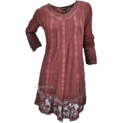 Long Sleeve Maroon Tunic with Lace - Tuniche - 
