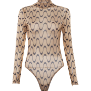 Long-sleeved mesh perspective wavy line - Pyjamas - $17.99  ~ 15.45€