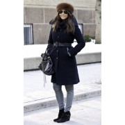Black winter coat look - Myファッションスナップ - 