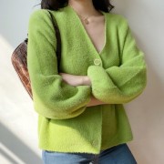 Loose V-neck casual cardigan jacket with - Pulôver - $39.99  ~ 34.35€