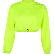 Loose solid color fluorescent green roun - Chaquetas - $26.99  ~ 23.18€