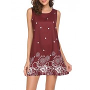 LuckyMore Womens Casual Floral Printed Tank Sundress Sleeveless Swing A Line Dress - Dresses - $15.99 