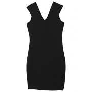 MANGO Women's Fitted Textured Dress, Black, 6 - Kleider - 