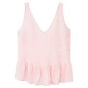 MANGO Women's Ruffled Hem Top, Pastel Pink, XS - 上衣 - 