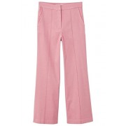 MANGO Women's Straight Linen-Blend Trousers, Pink, 2 - Pantaloni - 