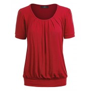 MBJ Womens Scoop Neck Short Sleeve Front Pleated Tunic - Made In USA - Košulje - kratke - $24.21  ~ 153,80kn