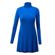 MBJ Womens Turtle Neck Long Sleeve Top With Handkerchief Hem - Made In USA - Camisa - curtas - $31.35  ~ 26.93€