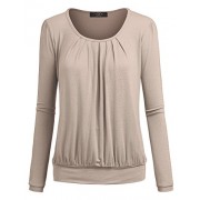 MBJ Womens U-Neck Long Sleeve Pleats Top - Made in USA - Košulje - kratke - $29.93  ~ 190,13kn