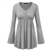 MBJ Womens V Neck Long Sleeve Empire Waist Tunic Top - Made in USA - Košulje - kratke - $24.21  ~ 153,80kn