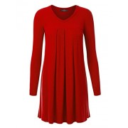 MBJ Womens V-Neck Long Sleeve Pleats Tunic Dress Top - Made In USA - Košulje - kratke - $32.78  ~ 208,24kn