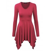 MBJ Womens V Neck Long Sleeve Pleats Tunic Top - Made In USA - Košulje - kratke - $28.50  ~ 181,05kn