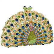 MG Collection Signature Peacock Crystals Half Moon Hard Case Clutch Evening Bag - Hand bag - $299.99 