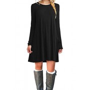 MOLERANI Women's Long Sleeve Casual Plain Simple T-Shirt Loose Dress - Accessories - $39.99 