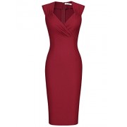 MUXXN Women's 50s 60s Vintage Sexy Fitted Office Pencil Dress - Dresses - $49.99 