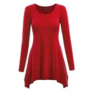 Made By Johnny MBJ Womens Long Sleeve Double Layer Tunic Top - Košulje - kratke - $25.64  ~ 162,88kn