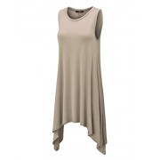 Made By Johnny MBJ Womens Scoop Neck Unblanaced Loose Fit Sleeveless Tunic Top - Košulje - kratke - $22.79  ~ 144,78kn