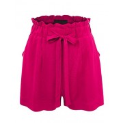 Made By Johnny Womens Casual Elastic Waist Summer Shorts with a Belt - Shorts - $21.36 