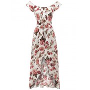 Made By Johnny Womens Floral Printed Off Shoulder Romper Dress - Spodnie - długie - $34.21  ~ 29.38€