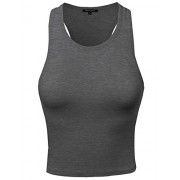 Made by Emma MBE Women's Basic Solid Sleeveless Crop Tank Top - Shirts - $9.98 