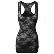 Made by Emma MBE Women's Floral Sheer Lace See Through Top - Koszule - krótkie - $7.99  ~ 6.86€