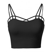 Made by Emma MBE Women's Solid Fitted Cross Spaghetti Strap Bralette Top - Košulje - kratke - $8.95  ~ 56,86kn