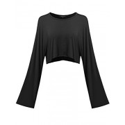 Made by Emma MBE Women's Trendy Solid Kimono Long Sleeve Crop Top - Camisa - curtas - $15.97  ~ 13.72€