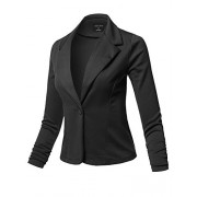 Made by Emma Women's Casual Classic Work Solid 3/4 Shirring Stretch Knit Blazer Jacket - Košulje - kratke - $15.98  ~ 101,51kn