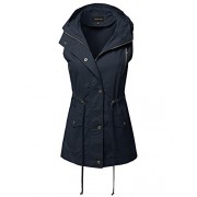 Made by Emma Women's Casual Zipper Snap Button Closure Military Drawstring Hoodie Vest - Košulje - kratke - $16.99  ~ 107,93kn