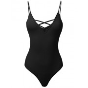 Made by Emma Women's Sexy Solid Caged V-Neck Sleeveless Bodysuit - Underwear - $6.99 