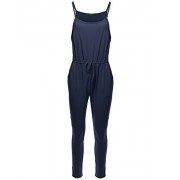 Made by Emma Women's Sleeveless Elastic Waist Adjustable Straps Long Jumpsuit - Pants - $13.99 