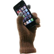Magic texting glove with conductive yarn finger tips for iPhone, iPad and all touch screen devices - 4 colors Brown - Gloves - $13.99 
