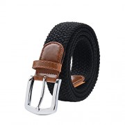 Maikun Braided Elastic Stretch Woven Belt with Leather Tip Nickle Pin Buckle 41 45 49in - Pasovi - $8.99  ~ 7.72€