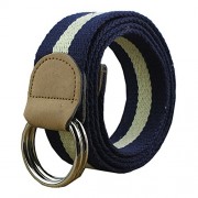 Maikun Canvas Web Multi-Color Belt with Round Metal Buckle and Leather Tip - Remenje - $14.99  ~ 12.87€