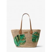 Malibu Palm Embroidered Woven Straw Tote - Hand bag - $398.00 