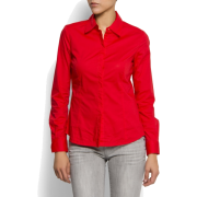 Mango Women's Basic Shirt Red - Košulje - kratke - $39.99  ~ 254,04kn